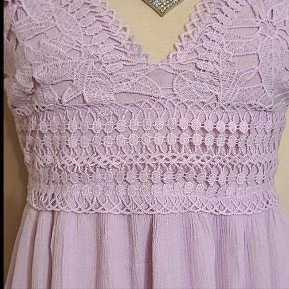 Timing Lavender Lace Bodice Mini Dress - Picture 8 of 11